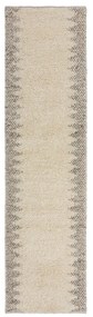 Kremowy chodnik z mieszanki wełny tkany ręcznie 60x230 cm Minerals Border – Flair Rugs