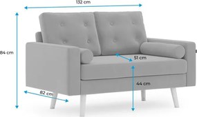 Ciemnobrązowa 2-osobowa sofa MANDI