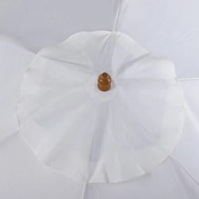 Outsunny Parasol Ogrodowy Zewnętrzny 3-stopniowy Bambus i Poliester 180 ㎡ Kremowy Ochrona UV Ø25x23m | Aosom PL