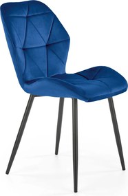 Velvetowe krzesło do jadalni z kubełkowym siedziskiem K453 Halmar