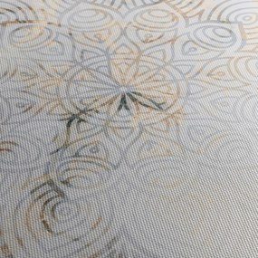 Obraz białej mandali (z zegarem) (90x30 cm)