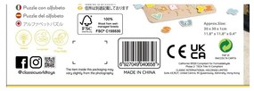 Classic world drewniane puzzle montessori układanka nauka alfabetu liter słów 27 el.