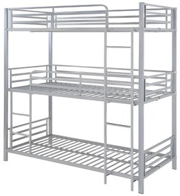 Łóżko piętrowe ELOUAN - 3 × 90 × 190 cm - Szary