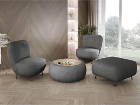 Fotel LUIS skandynawski wolnostojący na metalowych nogach w tkaninie ANTHOLOGY 18