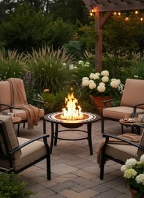 Okrągłe zielone dekoracyjne palenisko ogrodowe P7-L63