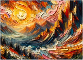 Obraz - Góry oświetlone słońcem (70x50 cm)