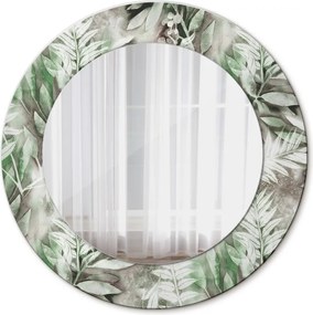 Lustro dekoracyjne okrągłe Liście akwarelowe