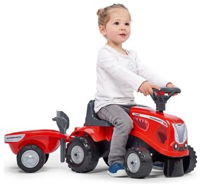 Falk traktorek baby mac cormick czerwony z przyczepką + akc. od 1 roku