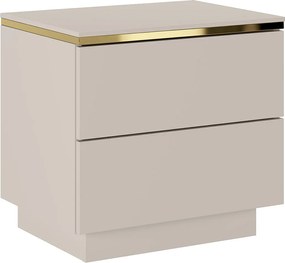 Zestaw 2 szafek nocnych z 2 szufladami - Beżowo-złote - VUKIA
