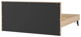 Łóżko dwuosobowe w dekorze dębu ze stelażem 180x200 cm w naturalnym kolorze Ry – Tvilum