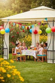 Kremowa altana do ogrodu T8-R33