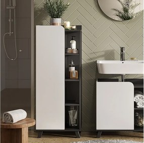 Szafka Midi antracyt/biały 50x35x128 karen