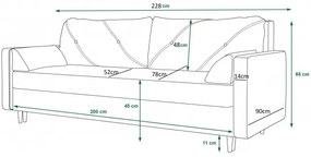 Musztardowa Sofa Rozkładana Z Pojemnikiem Na Pościel Ebia