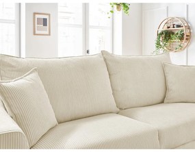 Kremowa sztruksowa rozkładana sofa 225 cm Augustin – Bobochic Paris