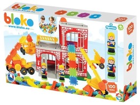 Mochtoys klocki jeżyki pin bricks straż pożarna w kartonie 100 el. + 2 figurki