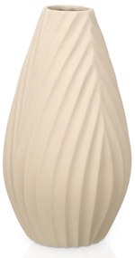 Ceramiczny wazon DIAGONAL STRIPE, beżowy
