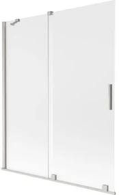 Mexen Velar parawan nawannowy 2-skrzydłowy rozsuwany 140 x 150 cm, szron, nikiel szczotkowany - 896-140-000-31-97