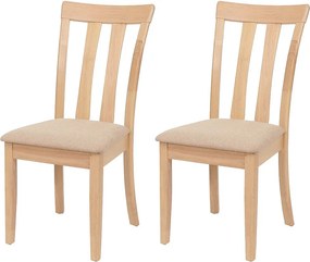 Krzesło do jadalni MCW-G46 (zestaw 2 szt.),  naturalny kolor stelaża, beżowy