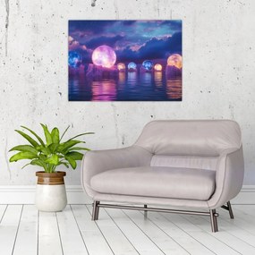 Obraz - Planety na wodzie (70x50 cm)