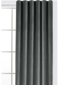 Ciemnoszara aksamitna zasłona częściowo zaciemniająca (dimout) 140x175 cm Velto – Filumi