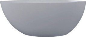Wanna wolnostojąca owalna szara błyszcząca z konglomeratu 160 x 85 cm KALMI GREY GLOW z przelewem SLIM cienki rant