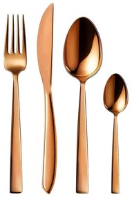 Sztućce ze stali nierdzewnej w kolorze miedzi 24 szt. Copper – Orion