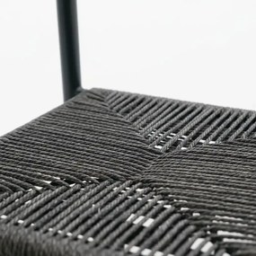 Krzesło Ogrodowe Antracyt 56x60x78 cm Plecione Ręcznie Sznurki Nowoczesne