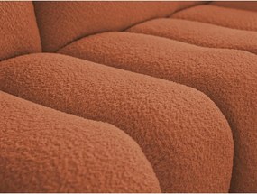 Pomarańczowy narożnik z materiału bouclé (prawostronny/z szezlongiem) Azra – Bobochic Paris