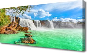 Obraz canvas Jezioro pod Górskim Wodospadem
