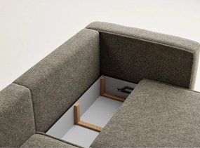 Brązowy rozkładany/ze schowkiem narożnik z tkaniny szenilowej (lewostronny/z szezlongiem) Velto – Maison de Rêve