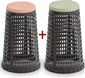 Plastikowy kosz na worki na odpady 120 l 1+1 GRATIS czarny, czerwony + zielony