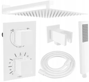 Mexen Cube DR02 zestaw prysznicowy podtynkowy z deszczownica 30 cm, biały - 77502DR0230-20