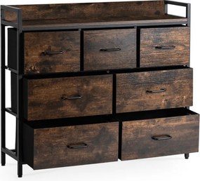 Komoda z Szufladami HUDSON 98 cm Dąb Rustykalny/Czarny Loftowa