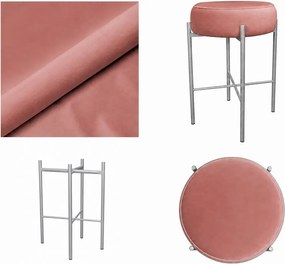 Hoker Pola krzesło barowe podstawa metalowa Tkanina Welur : Kolor Stelaża - Szary, Kolor tkaniny - VELVET - MG58, Typ tkaniny - Velvet