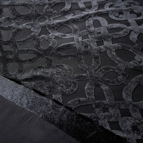 Czarna aksamitna pościel dwuosobowa 230x220 cm Lattice Cut – Catherine Lansfield
