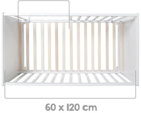 Białe łóżeczko dostawne 60x120 cm Hamburg – Roba