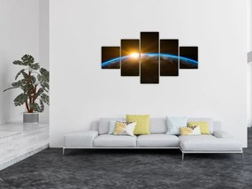 Obraz planety Ziemi z kosmosu (125x70 cm)