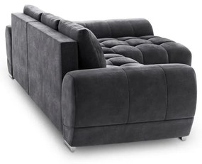 Ciemnoszary rozkładany narożnik z aksamitnym obiciem Windsor &amp; Co Sofas Nuage, prawostronny