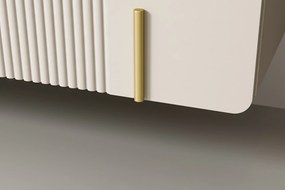 Szafka RTV Malmi 150 cm wisząca - kaszmir / crema bianca / złoty