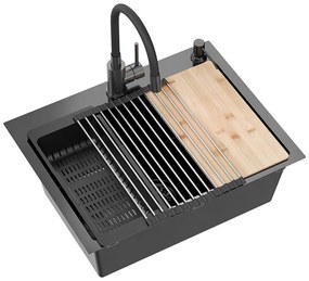 Zlewozmywak stalowy LUKE 110 WORKSTATION Czarny