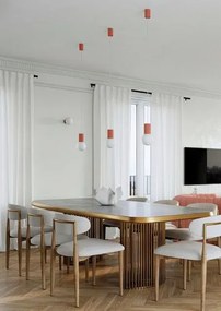 Brzoskwiniowa pojedyncza lampa wisząca - K599-Buble