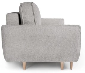 Szara rozkładana sofa z materiału bouclé 215 cm Patti – Bonami Selection