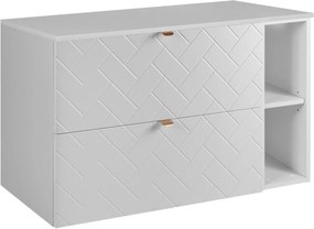 Meble łazienkowe, Biały Mat, 100 x 57 x 46 cm, złote uchwyty