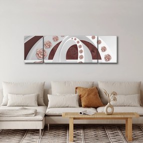 Obraz - Chmury 3D z kwiatami (170x50 cm)