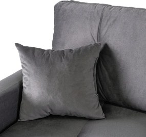 Sofa z Funkcją Spania SEUL Rozkładana Dwuosobowa Welurowa Szara Glamour
