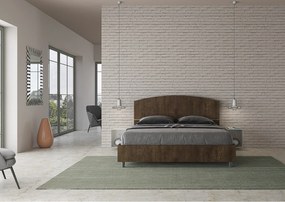 Łóżko wyposażone w stelaż z listwami z pojemnikiem 160x190 Orzech Dora