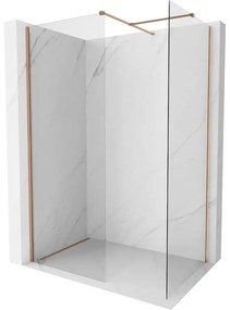Mexen Kioto-X ścianka prysznicowa Walk-in 150 x 120 cm, transparent 10 mm, miedź szczotkowana - 800-150-202-65-00-120-X