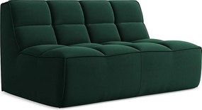 Modułowa sofa 2-osobowa - z tkaniny welwetowej - butelkowa zieleń - KALAI