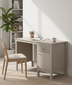 Nowoczesne biurko z szafką i szufladą taupe B2-N02