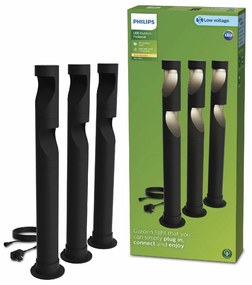 Philips Desi GardenLink słupek zewnętrzny LED Low Voltage 3 szt., 70 cm, 3x1,5 W, 3x180 lm, 2700 K